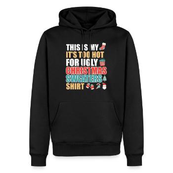 Il fait trop chaud pour un pull de Noël moche - Sweat à capuche Premium bio Homme - noir - Devant - Nico (187cm)