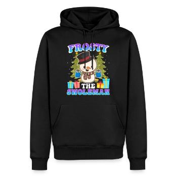 Frosty the Swoleman Schneemann Kraftsport - Männer Premium Bio Hoodie - Schwarz - Vorne - Nico (187cm)