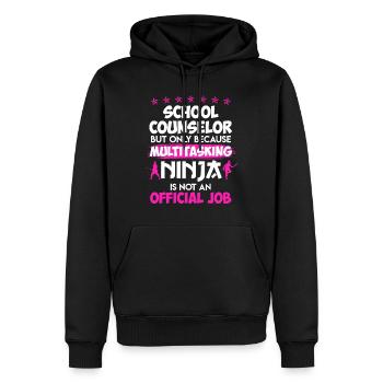 Multitâche Ninja n’est pas un travail Compagnon d’école - Sweat à capuche Premium bio Homme - noir - Devant - Nico (187cm)
