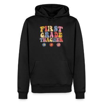 Erste Klasse Klassenlehrer ich bin Lehrer - Männer Premium Bio Hoodie - Schwarz - Vorne - Nico (187cm)