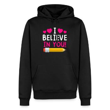 Lehrerin ich glaube an dich Lehrer - Männer Premium Bio Hoodie - Schwarz - Vorne - Nico (187cm)