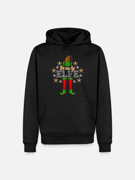 Beauty Elfe Schminke Kosmetikerin Damen Weihnacht - Männer Premium Bio Hoodie - Schwarz