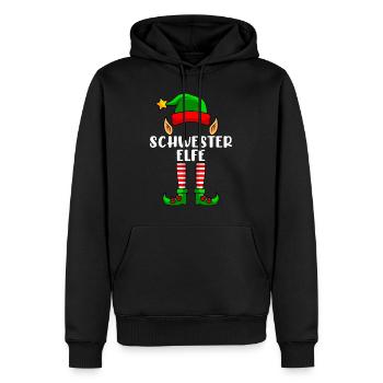 Schwester Elfe Weihnachten Familien Weihnacht Elf - Männer Premium Bio Hoodie - Schwarz - Vorne - Nico (187cm)