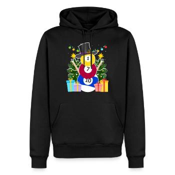 Boules de billard Billard Bonhomme de neige Billard Billard - Sweat à capuche Premium bio Homme - noir - Devant - Nico (187cm)