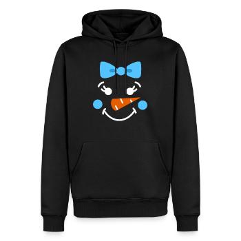 Bonhomme de neige face enfants fille de Noël - Sweat à capuche Premium bio Homme - noir - Devant - Nico (187cm)