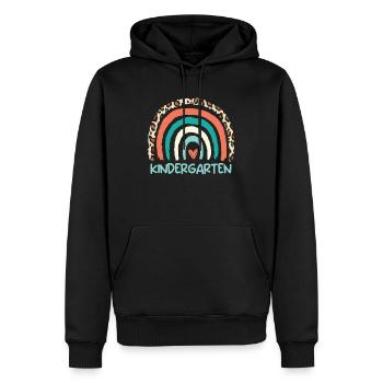 Ich bin gerne im Kindergarten - Männer Premium Bio Hoodie - Schwarz - Vorne - Nico (187cm)