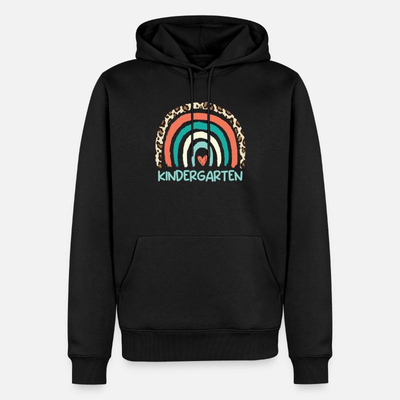 Ich bin gerne im Kindergarten - Männer Premium Bio Hoodie - Schwarz
