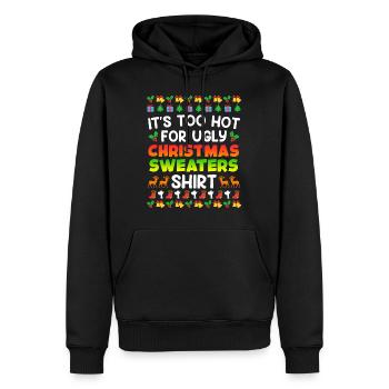 Trop chaud pour Ugly Christas Sweater Noël - Sweat à capuche Premium bio Homme - noir - Devant - Nico (187cm)