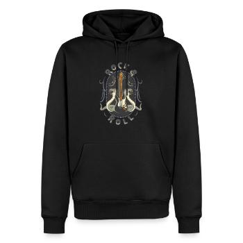 Rock & Roll E-Gitarre Schlangen Rocker Musiker - Männer Premium Bio Hoodie - Schwarz - Vorne - Nico (187cm)
