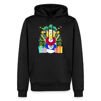 Billiard Kugeln Billard Schneemann Billiard - Männer Premium Bio Hoodie - Schwarz - Vorne - Nico (187cm)