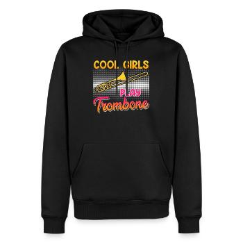 Musicien Les filles cool jouent du trombone - Sweat à capuche Premium bio Homme - noir - Devant - Nico (187cm)