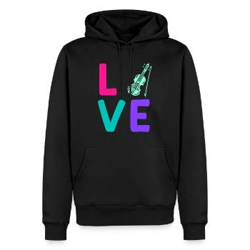 Musicien Musicien J’aime mon violon - Sweat à capuche Premium bio Homme - noir - Devant - Nico (187cm)