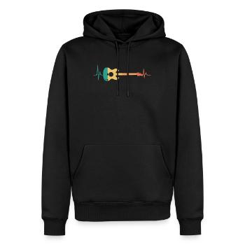 Musicien Professeur de musique mon cœur bat pour guitare - Sweat à capuche Premium bio Homme - noir - Devant - Nico (187cm)