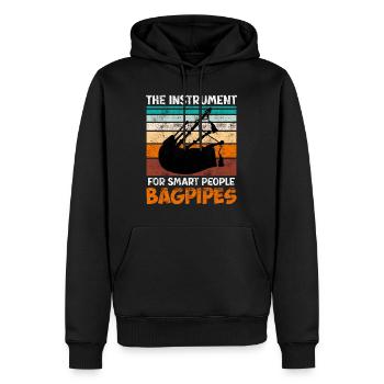L’instrument pour les gens intelligents Cornemuse - Sweat à capuche Premium bio Homme - noir - Devant - Nico (187cm)