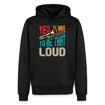 Musiker Trompeter Ja das muss so laut Posaune - Männer Premium Bio Hoodie - Schwarz - Vorne - Nico (187cm)
