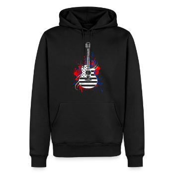 USA Gitarre Country Herzschlag Gitarrist - Männer Premium Bio Hoodie - Schwarz - Vorne - Nico (187cm)