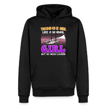 Musiker wie ein normales Mädchen nur laut Posaune - Männer Premium Bio Hoodie - Schwarz - Vorne - Nico (187cm)