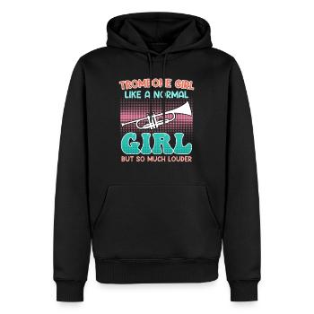 Musiker wie ein normales Mädchen nur laut Posaune - Männer Premium Bio Hoodie - Schwarz - Vorne - Nico (187cm)