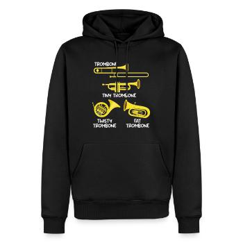 Petit Trombone Curvy Trombone Trombone Épais - Sweat à capuche Premium bio Homme - noir - Devant - Nico (187cm)