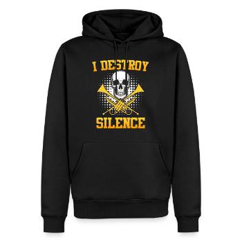 Posaunist Trompete Ich zerstöre Ruhe mit Posaune - Männer Premium Bio Hoodie - Schwarz - Vorne - Nico (187cm)