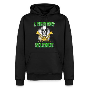 Posaunist Trompete Ich zerstöre Ruhe mit Posaune - Männer Premium Bio Hoodie - Schwarz - Vorne - Nico (187cm)