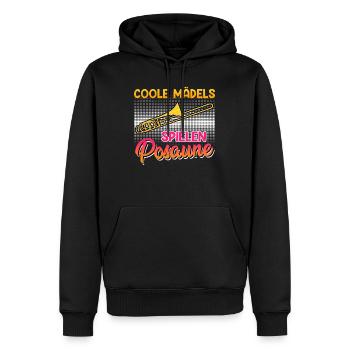 Musikerin Coole Mädchen spielen Posaune - Männer Premium Bio Hoodie - Schwarz - Vorne - Nico (187cm)