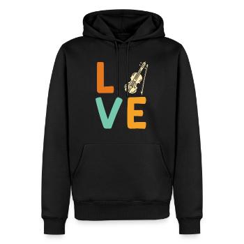 Musicien Musicien J’aime mon violon - Sweat à capuche Premium bio Homme - noir - Devant - Nico (187cm)