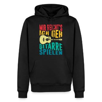 Musicien Je suis assez Je joue de la guitare maintenant - Sweat à capuche Premium bio Homme - noir - Devant - Nico (187cm)