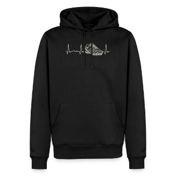 Zapato de fútbol. Corazón. Amor. Ekg. Legumbres. - Sweat à capuche Premium bio Homme - noir - Devant - Nico (187cm)