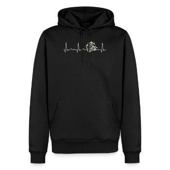 Tree Branch. Heart. Love. EKG. Pulse. Beat. - Men’s Premium Organic Hoodie - black - Front - Nico (187cm)