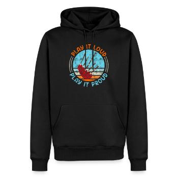 Spiele es stolz und spiele es laut Dudelsack - Männer Premium Bio Hoodie - Schwarz - Vorne - Nico (187cm)