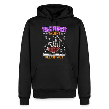 Dudelsacktalent wird geladen Ich lerne Dudelsack - Männer Premium Bio Hoodie - Schwarz - Vorne - Nico (187cm)