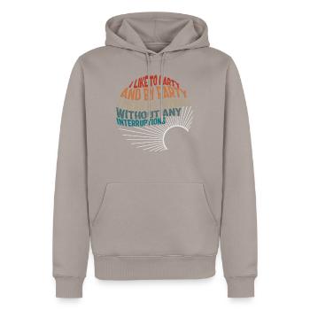 Chemise de la Semaine nationale de la paie, j’aime faire la fête - Sweat à capuche Premium bio Homme - taupe - Devant - Nico (187cm)