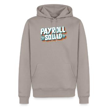 Chemise de la Semaine nationale de la paie, Escouade de la paie drôle - Sweat à capuche Premium bio Homme - taupe - Devant - Nico (187cm)