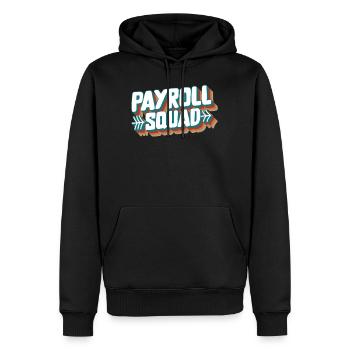 Chemise de la Semaine nationale de la paie, Escouade de la paie drôle - Sweat à capuche Premium bio Homme - noir - Devant - Nico (187cm)