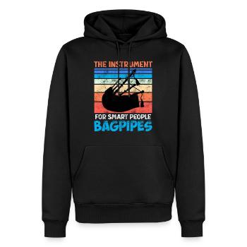 L’instrument pour les gens intelligents Cornemuse - Sweat à capuche Premium bio Homme - noir - Devant - Nico (187cm)