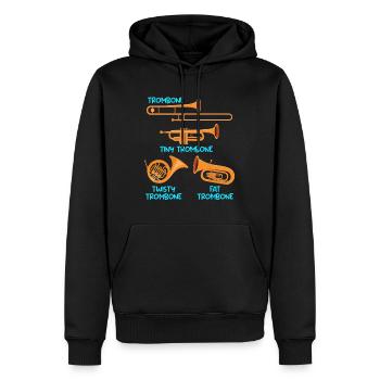 Petit Trombone Curvy Trombone Trombone Épais - Sweat à capuche Premium bio Homme - noir - Devant - Nico (187cm)