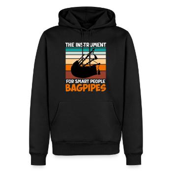 L’instrument pour les gens intelligents Cornemuse - Sweat à capuche Premium bio Homme - noir - Devant - Nico (187cm)