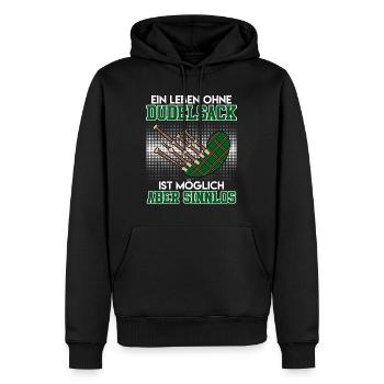 Possible but pointless Life without bagpipes - Men’s Premium Organic Hoodie - black - Front - Nico (187cm)