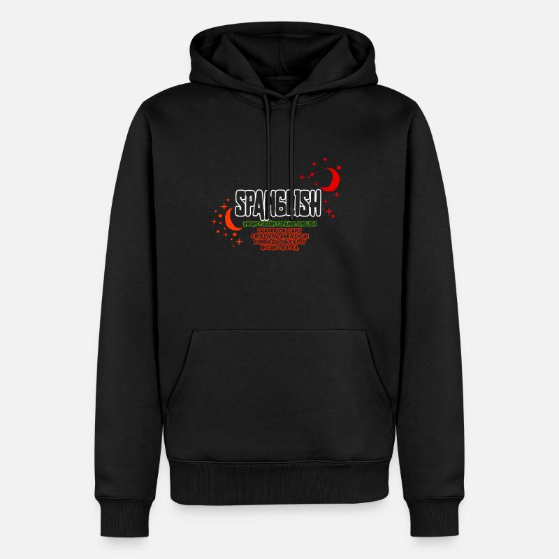 Spanisches Hemd, Spanisch Englisch - Männer Premium Bio Hoodie - Schwarz