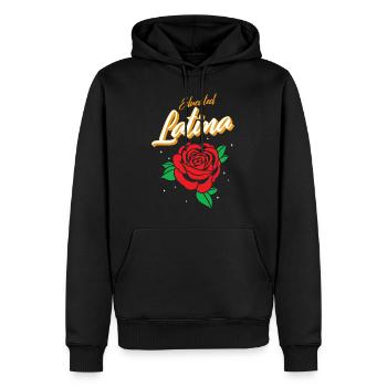 Mexicana Shirt, Educated Latina Rose Floral Women - Men’s Premium Organic Hoodie - black - Front - Nico (187cm)