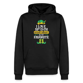 Logopädie Elf Weihnachtsschule Therapeutin SLP - Männer Premium Bio Hoodie - Schwarz - Vorne - Nico (187cm)