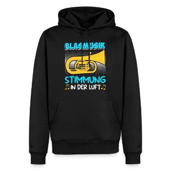 Tuba Trompete Stimmung in der Luft Blasmusik - Männer Premium Bio Hoodie - Schwarz - Vorne - Nico (187cm)