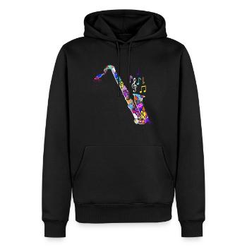 Jazz Band Orchester Ich spiele Saxophon - Männer Premium Bio Hoodie - Schwarz - Vorne - Nico (187cm)