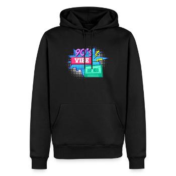 Musik ich habe den Vibe 90er - Männer Premium Bio Hoodie - Schwarz - Vorne - Nico (187cm)