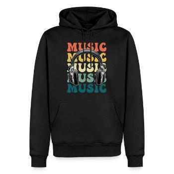 Musik Kopfhörer Disko Club DJ Festival - Männer Premium Bio Hoodie - Schwarz - Vorne - Nico (187cm)