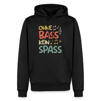Groupe de musique sans basse pas de partition amusante - Sweat à capuche Premium bio Homme - noir - Devant - Nico (187cm)