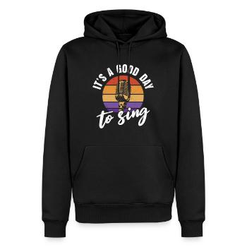 Singer It's a good day to sing - Men’s Premium Organic Hoodie - black - Front - Nico (187cm)