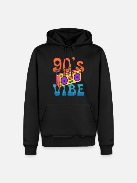 Musik ich habe den Vibe 90er - Männer Premium Bio Hoodie - Schwarz