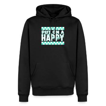 Chemise de professeur de musique, mettez une musique de visage heureux - Sweat à capuche Premium bio Homme - noir - Devant - Nico (187cm)